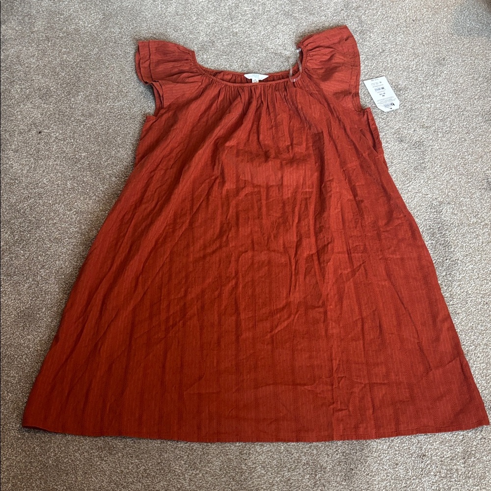 Time and Tru Mini Flutter Dress Auburn Sun Women’s size medium